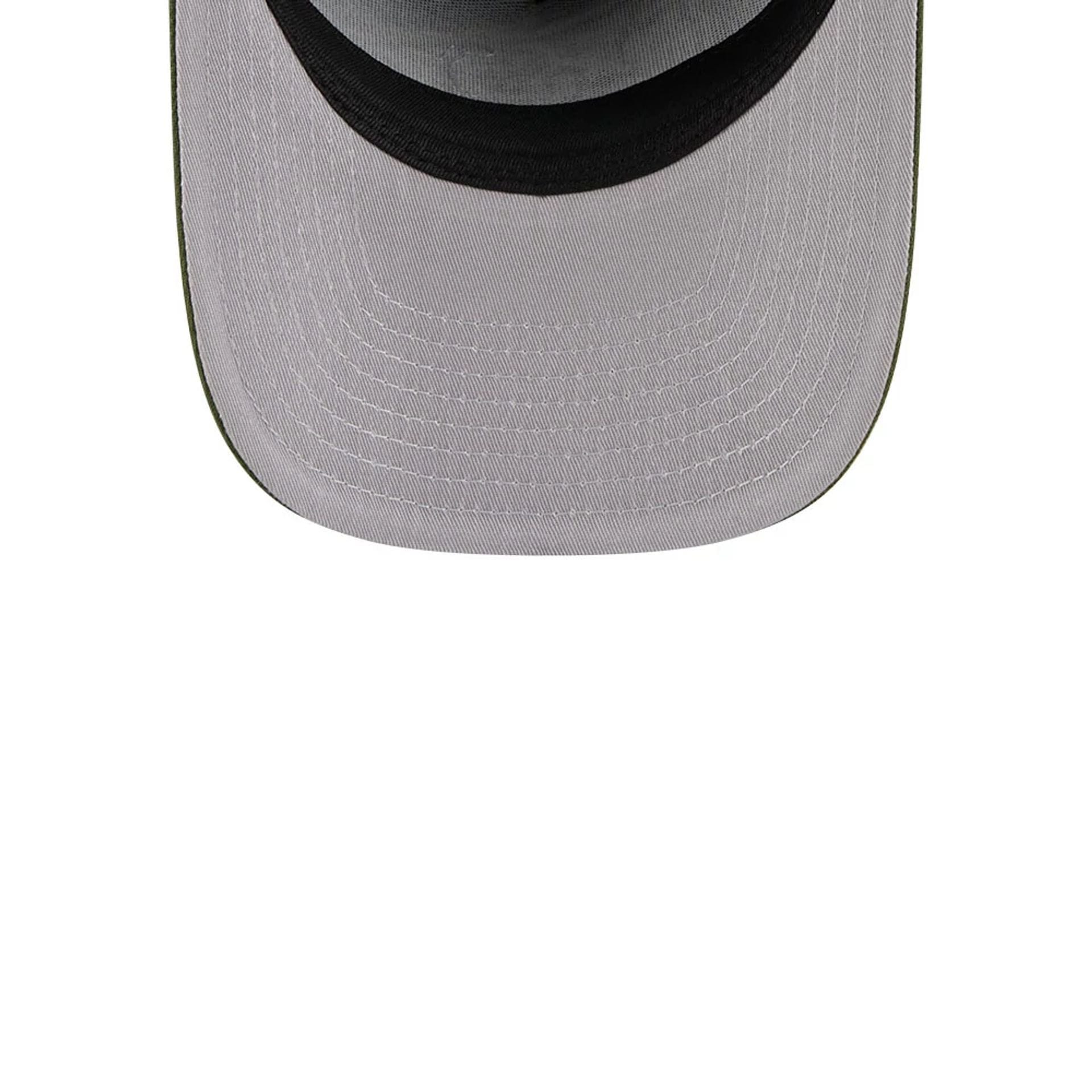 Pictured is this NFL Rifle Green Kansas City Chiefs 9FIFTY A-Frame Snapback cap in dark green. 2