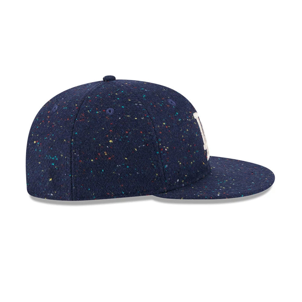 Pictured is this MLB Speckled Wool LA Dodgers Retro Crown 9FIFTY cap in open blue. 7