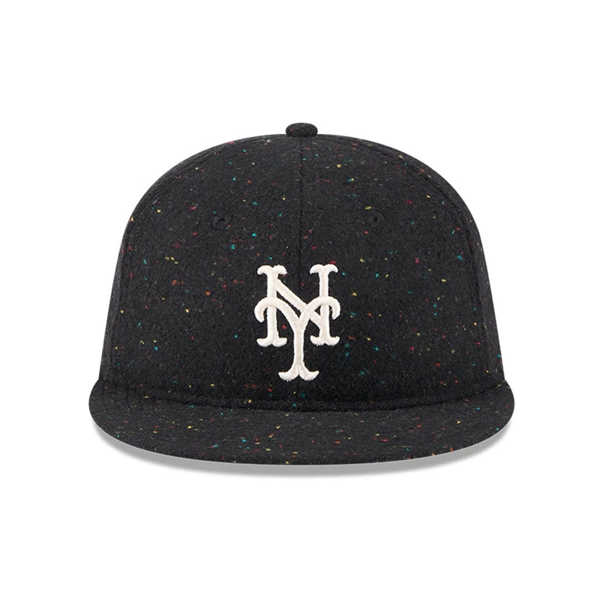 Pictured is this MLB Speckled Wool New York Mets Retro Crown 9FIFTY cap in black. 3