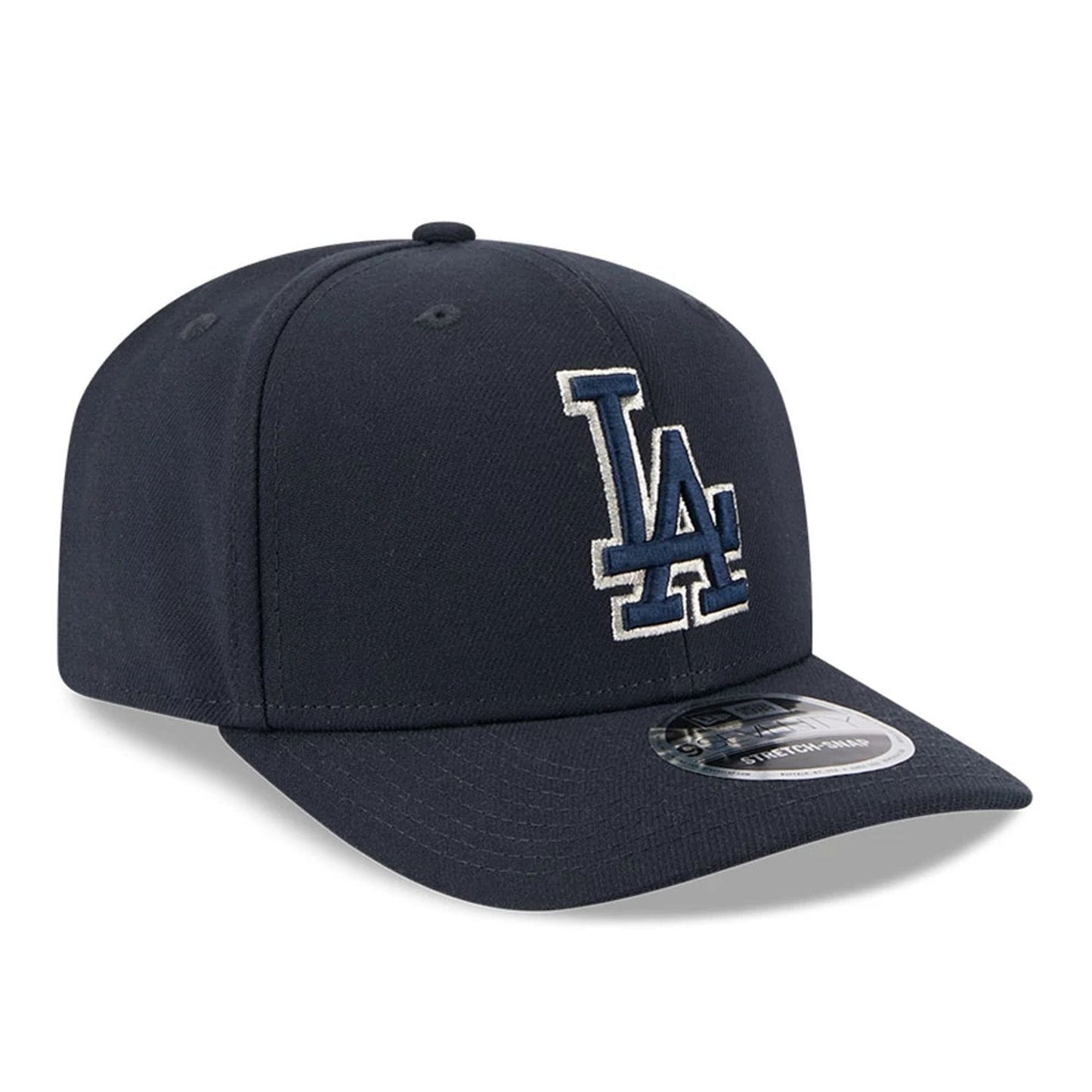 Pictured is this MLB LA Dodgers 9SEVENTY Stretch Snap cap in navy. 4