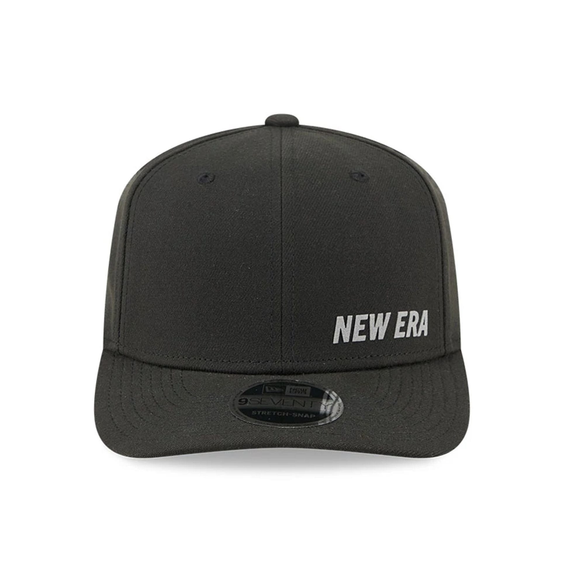 Pictured is this New Era Flawless 9SEVENTY Stretch Snap cap in black. 3