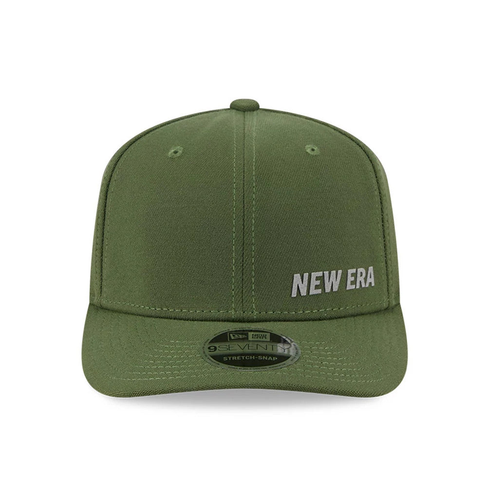 Pictured is this New Era Flawless 9SEVENTY Stretch Snap cap in dark green. 3