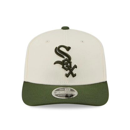 Pictured is this MLB Rifle Green Chicago White Sox 9SEVENTY Stretch Snap cap in white. 3