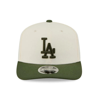 Pictured is this MLB Rifle Green LA Dodgers 9SEVENTY Stretch Snap cap in white. 3