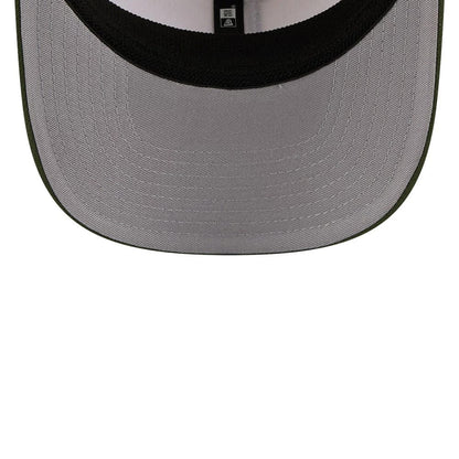 Pictured is this MLB Rifle Green LA Dodgers 9SEVENTY Stretch Snap cap in white. 2