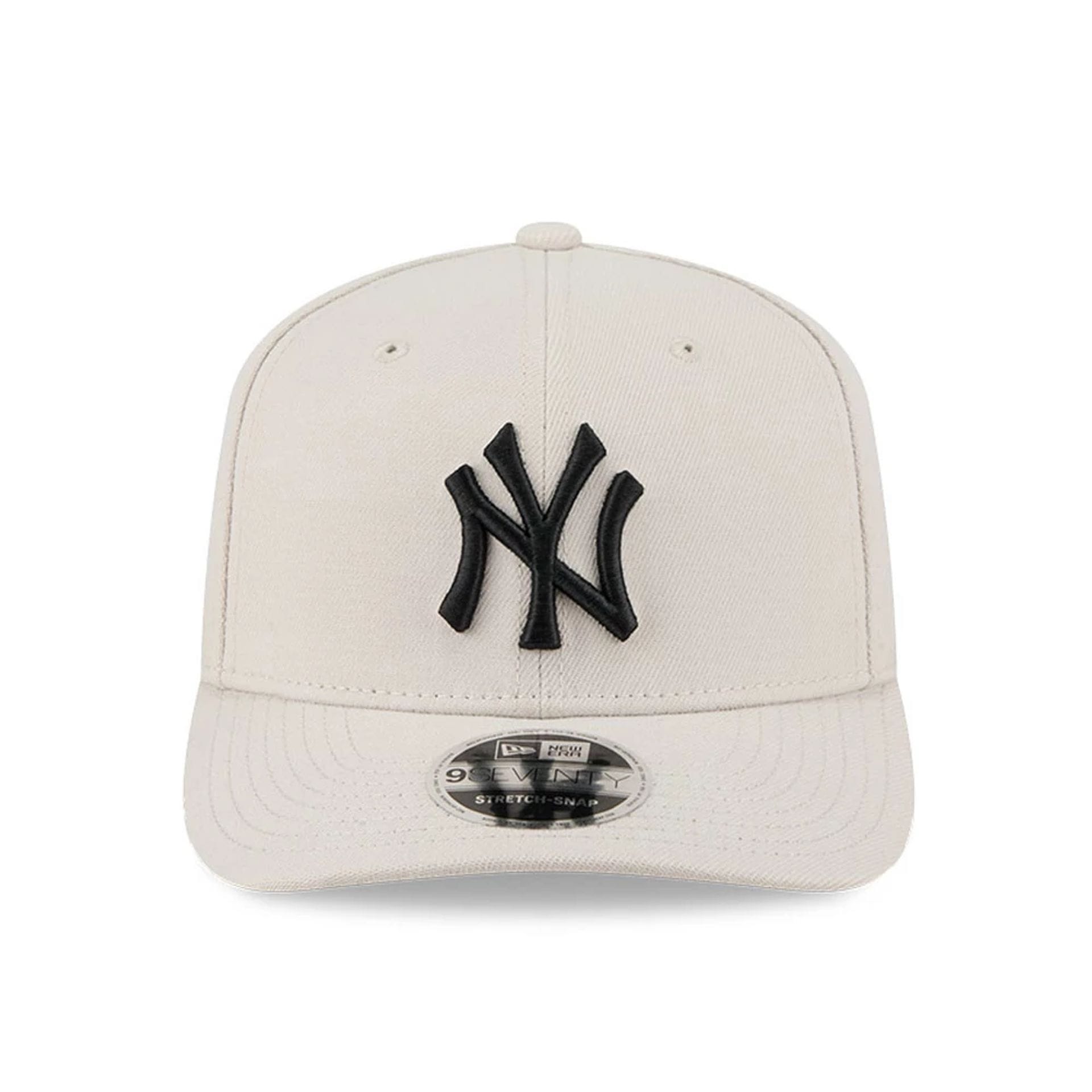 Pictured is this MLB New York Yankees 9SEVENTY Stretch Snap cap in light beige. 3