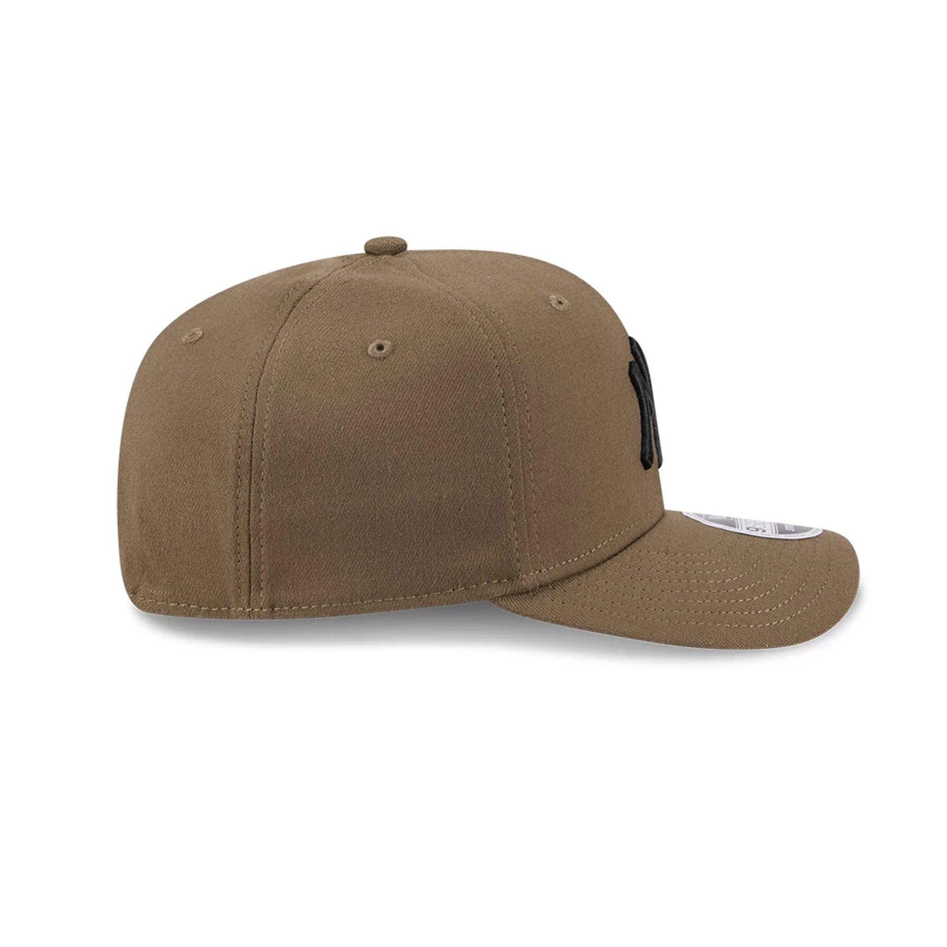 Pictured is this MLB New York Yankees 9SEVENTY Stretch Snap cap in brown. 5