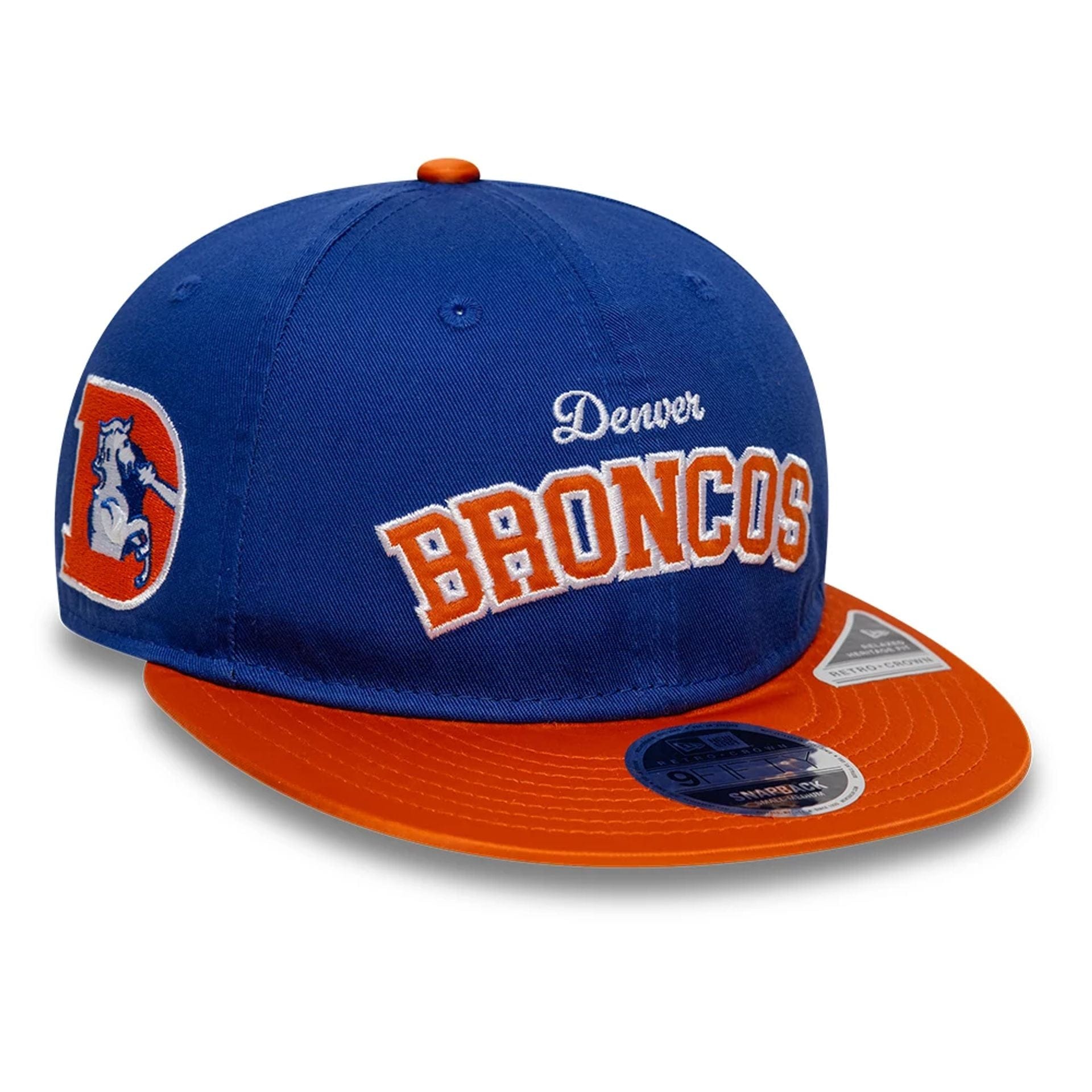 This is a Denver Broncos NFL Historic Blue Retro Crown 9FIFTY Adjustable Cap 1