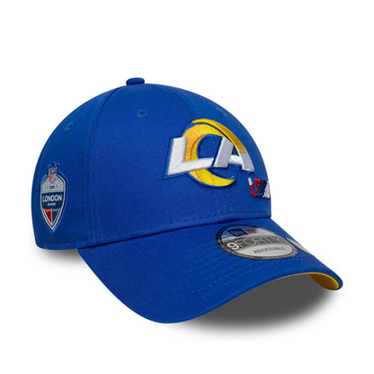 This is a LA Rams NFL International Series Games London 2025 Bright Blue 9FORTY Adjustable Cap 1