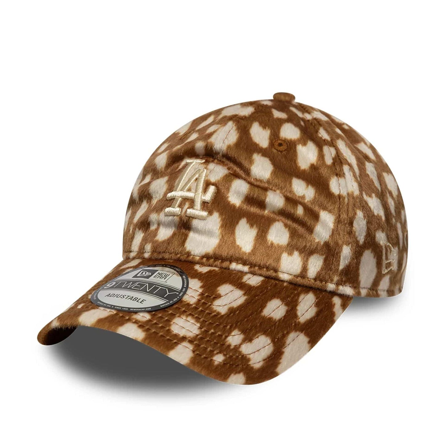 This is a LA Dodgers Animal Print Dark Beige 9TWENTY Adjustable Cap 1