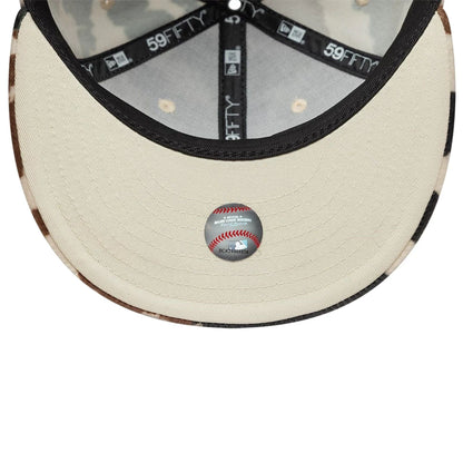 This is a New York Yankees Animal Print Cow Beige 59FIFTY Fitted Cap 2
