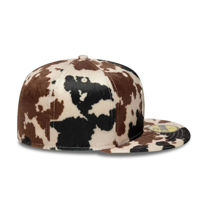 This is a New York Yankees Animal Print Cow Beige 59FIFTY Fitted Cap 6