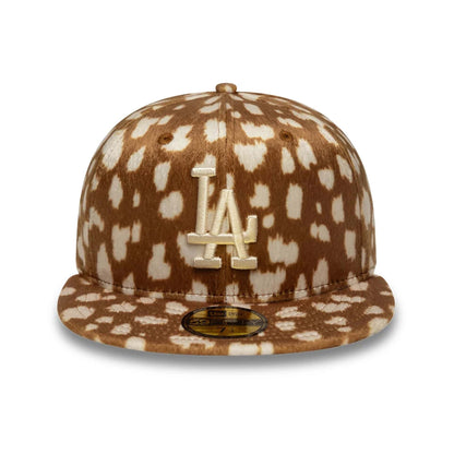 This is a LA Dodgers Animal Print Dark Beige 59FIFTY Fitted Cap 2