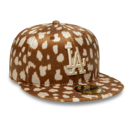 This is a LA Dodgers Animal Print Dark Beige 59FIFTY Fitted Cap 3