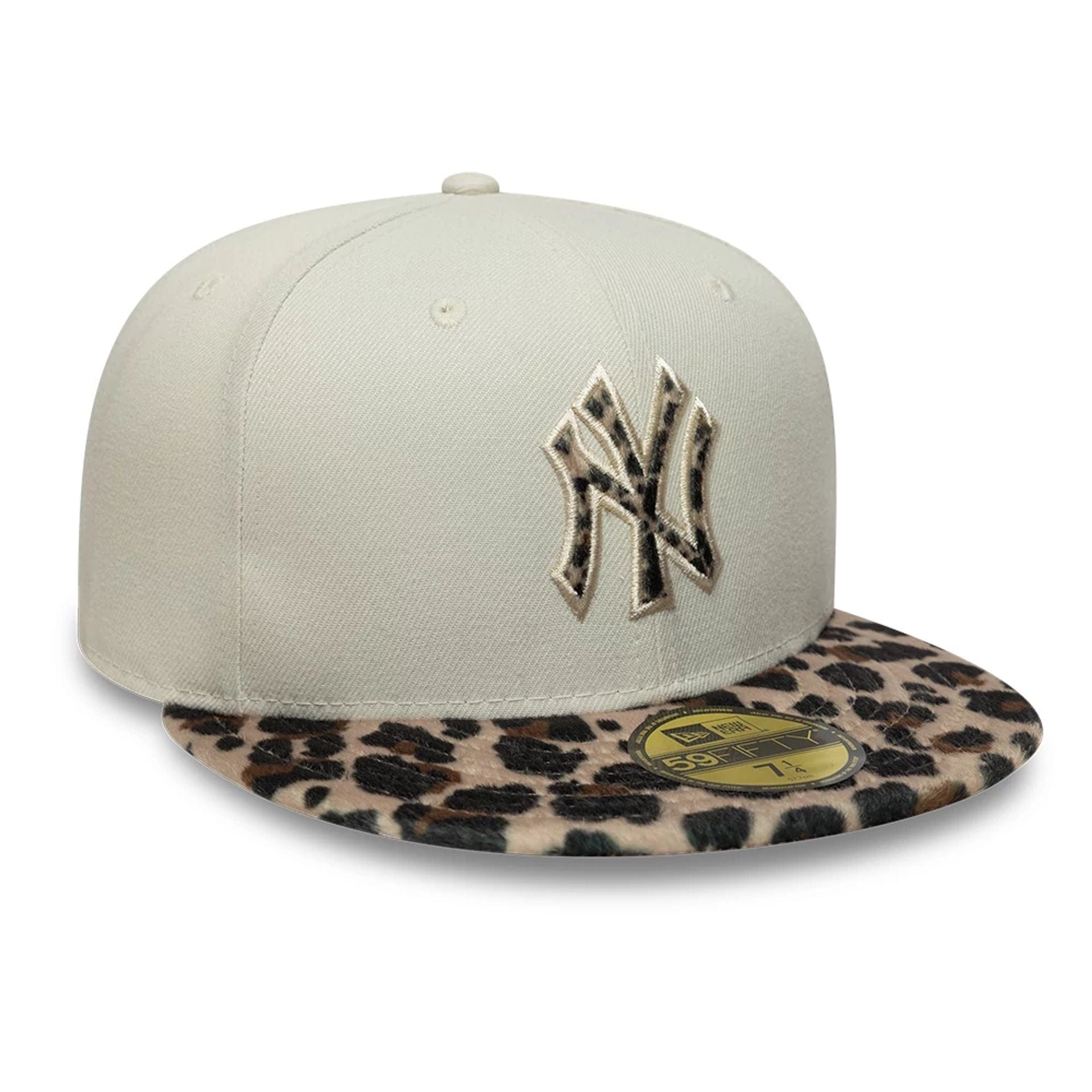 This is a New York Yankees Animal Print Leopard Beige 59FIFTY Fitted Cap 3