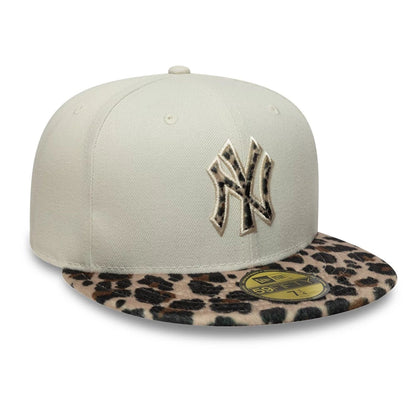 This is a New York Yankees Animal Print Leopard Beige 59FIFTY Fitted Cap 3