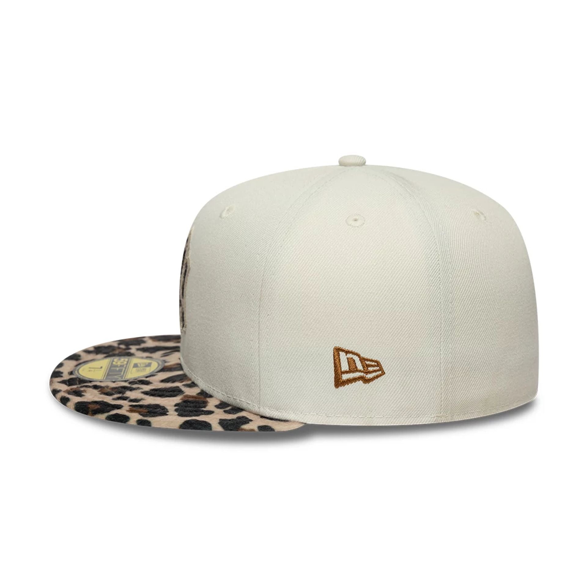 This is a New York Yankees Animal Print Leopard Beige 59FIFTY Fitted Cap 5