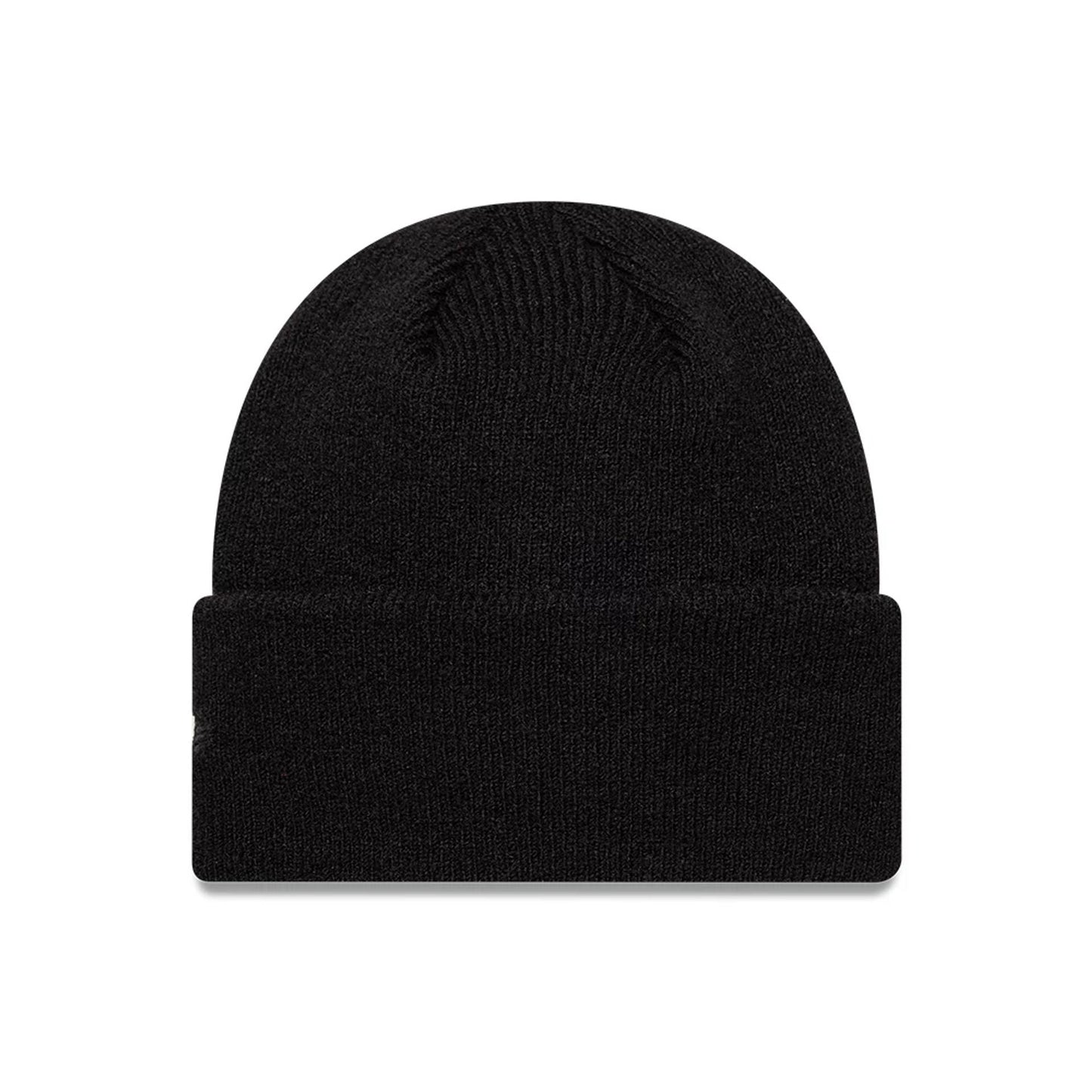 Pictured is this New Era Borg Cuff knit Beanie hat in black. 2