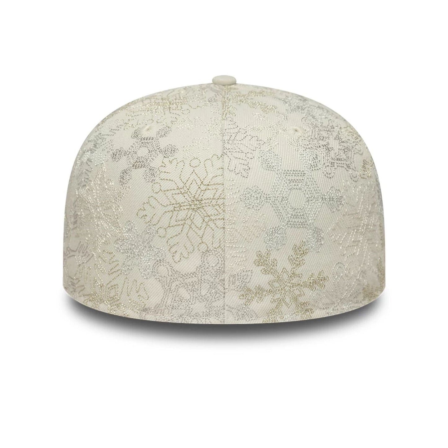 Pictured is this New Era Winter Snowflakes 59FIFTY Fitted cap in light beige. 5