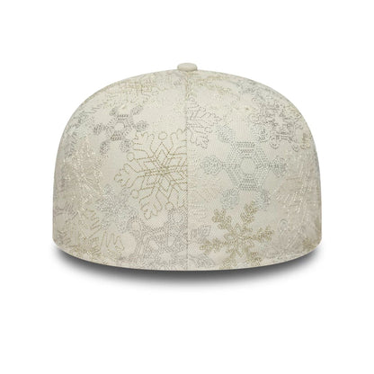 Pictured is this New Era Winter Snowflakes 59FIFTY Fitted cap in light beige. 5
