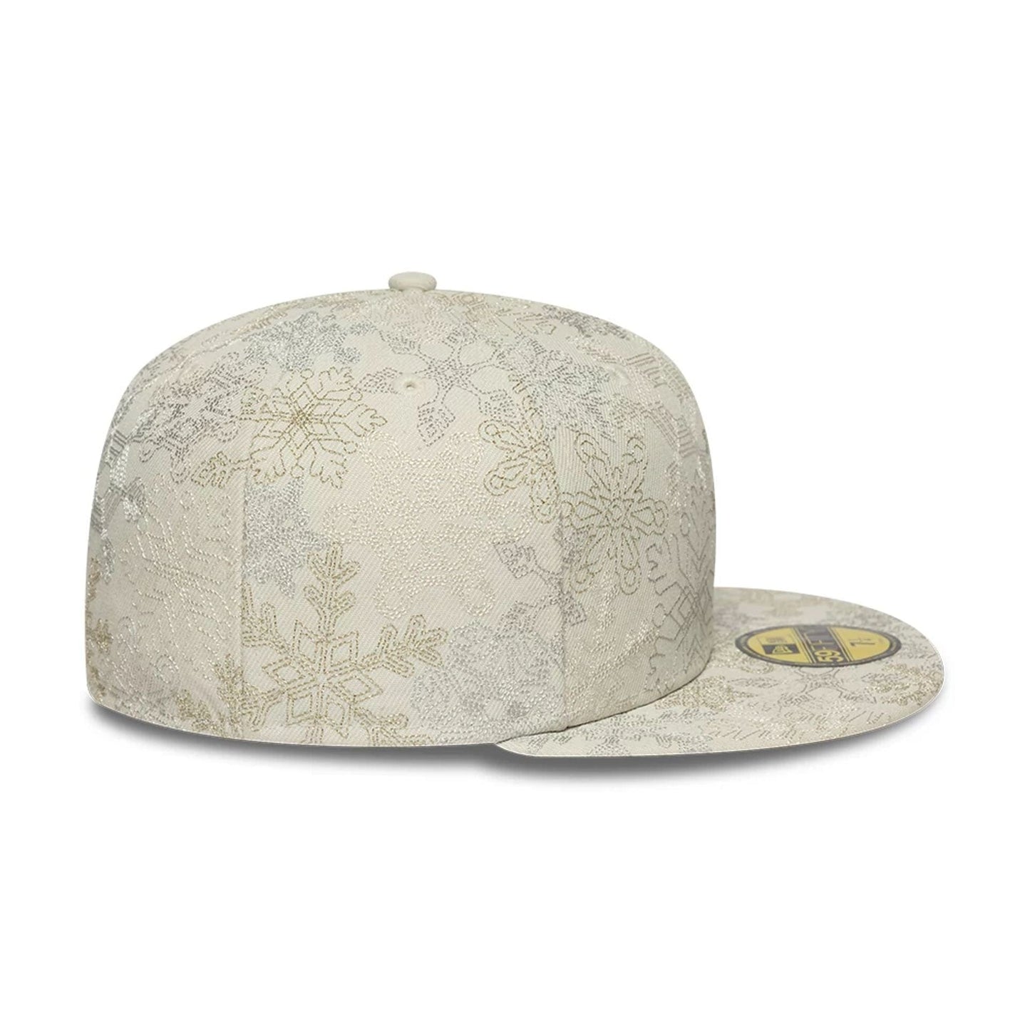 Pictured is this New Era Winter Snowflakes 59FIFTY Fitted cap in light beige. 7