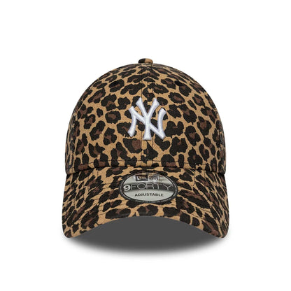 Pictured is this Womens MLB Leopard New York Yankees 9FORTY cap in black. 3