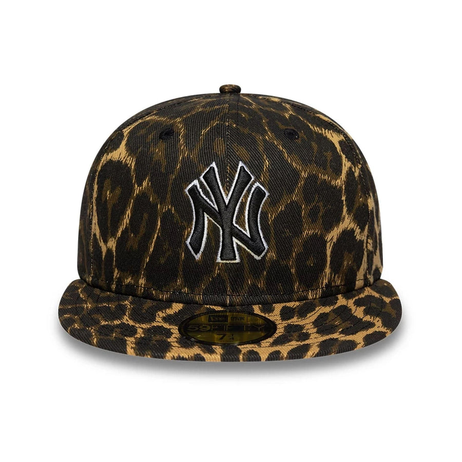 Pictured is this MLB Leopard New York Yankees 59FIFTY Fitted cap in black. 3