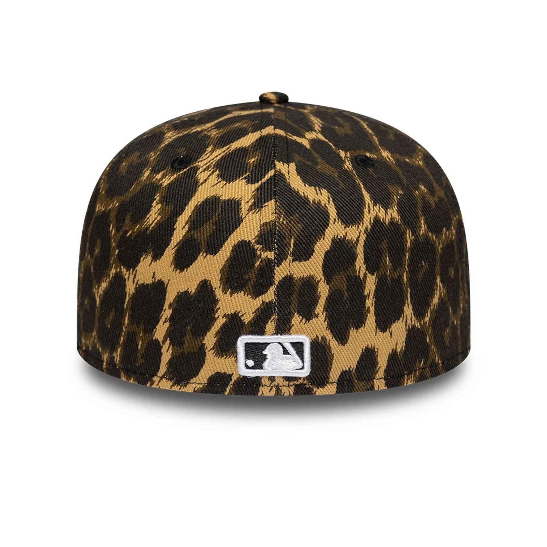 Pictured is this MLB Leopard New York Yankees 59FIFTY Fitted cap in black. 5