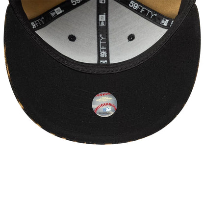 Pictured is this MLB Leopard New York Yankees 59FIFTY Fitted cap in black. 2