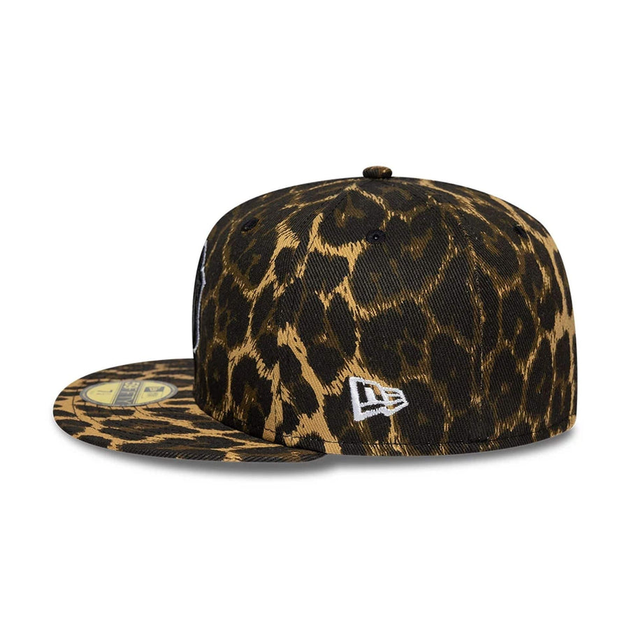 Pictured is this MLB Leopard New York Yankees 59FIFTY Fitted cap in black. 6