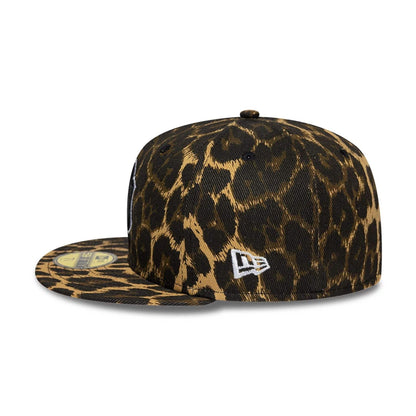 Pictured is this MLB Leopard New York Yankees 59FIFTY Fitted cap in black. 6