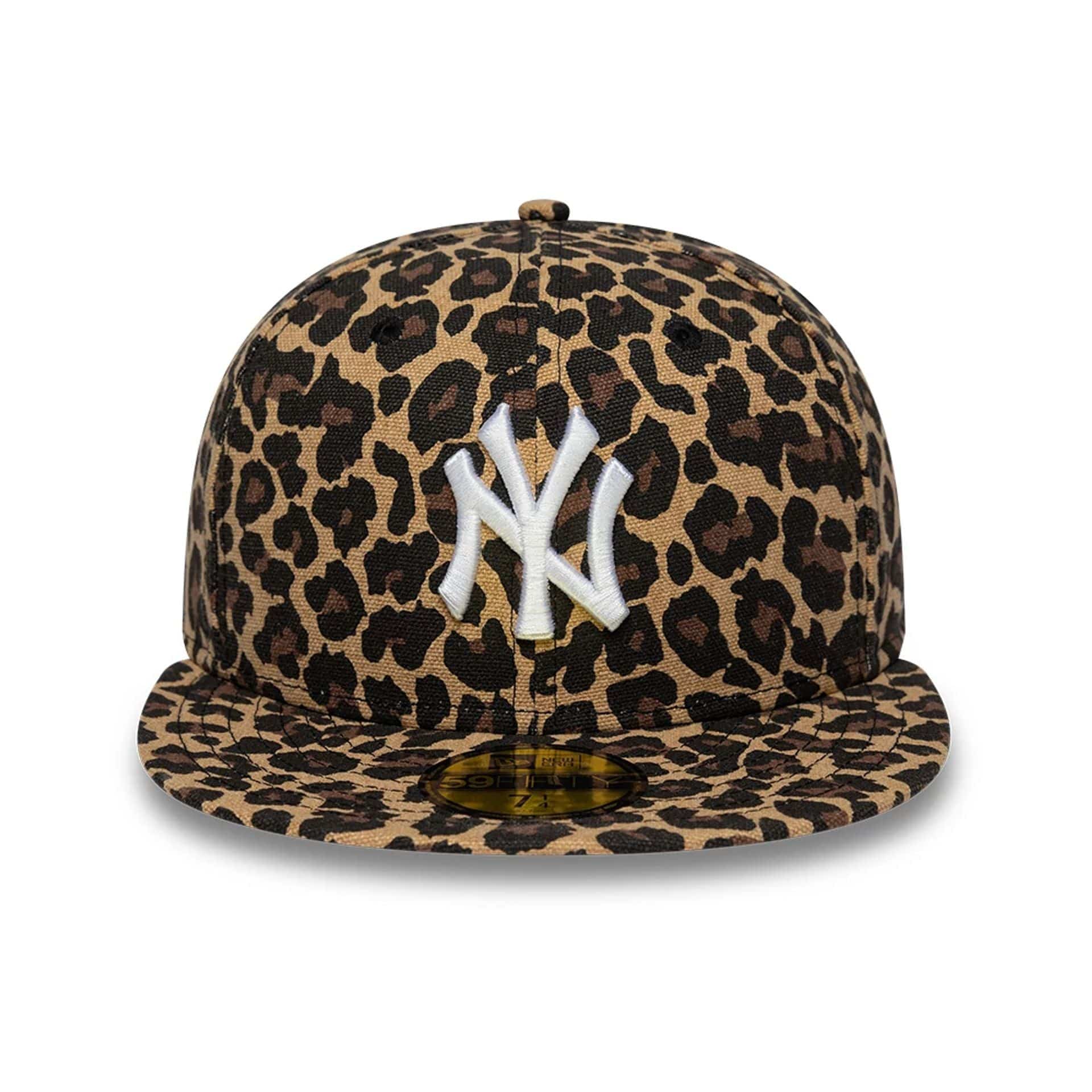 Pictured is this MLB Leopard New York Yankees 59FIFTY Fitted cap in black. 3