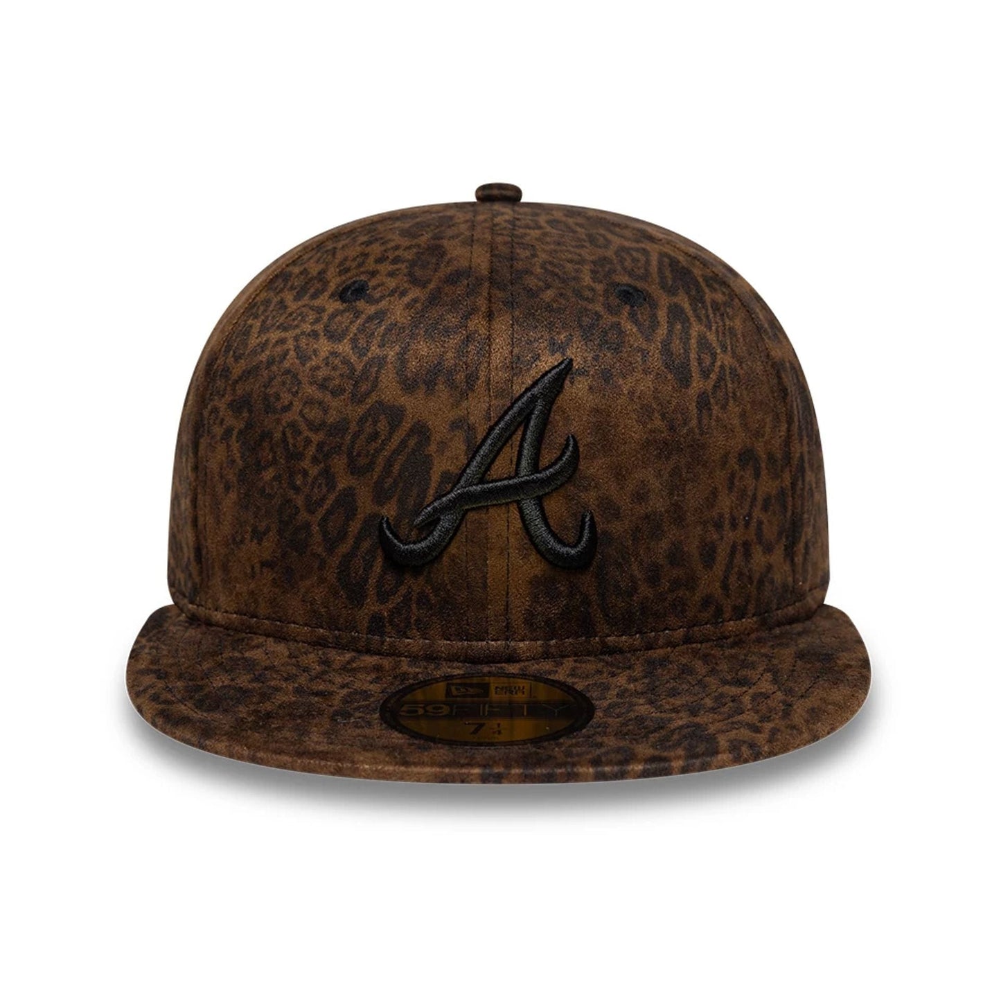 Pictured is this MLB Leopard Atlanta Braves 59FIFTY Fitted cap in black. 3