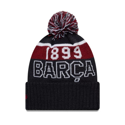 This is a FC Barcelona Youth Core Navy Sport knit Beanie Hat 2