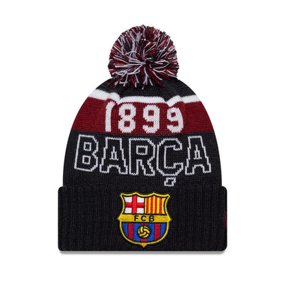 This is a FC Barcelona Youth Core Navy Sport knit Beanie Hat 1