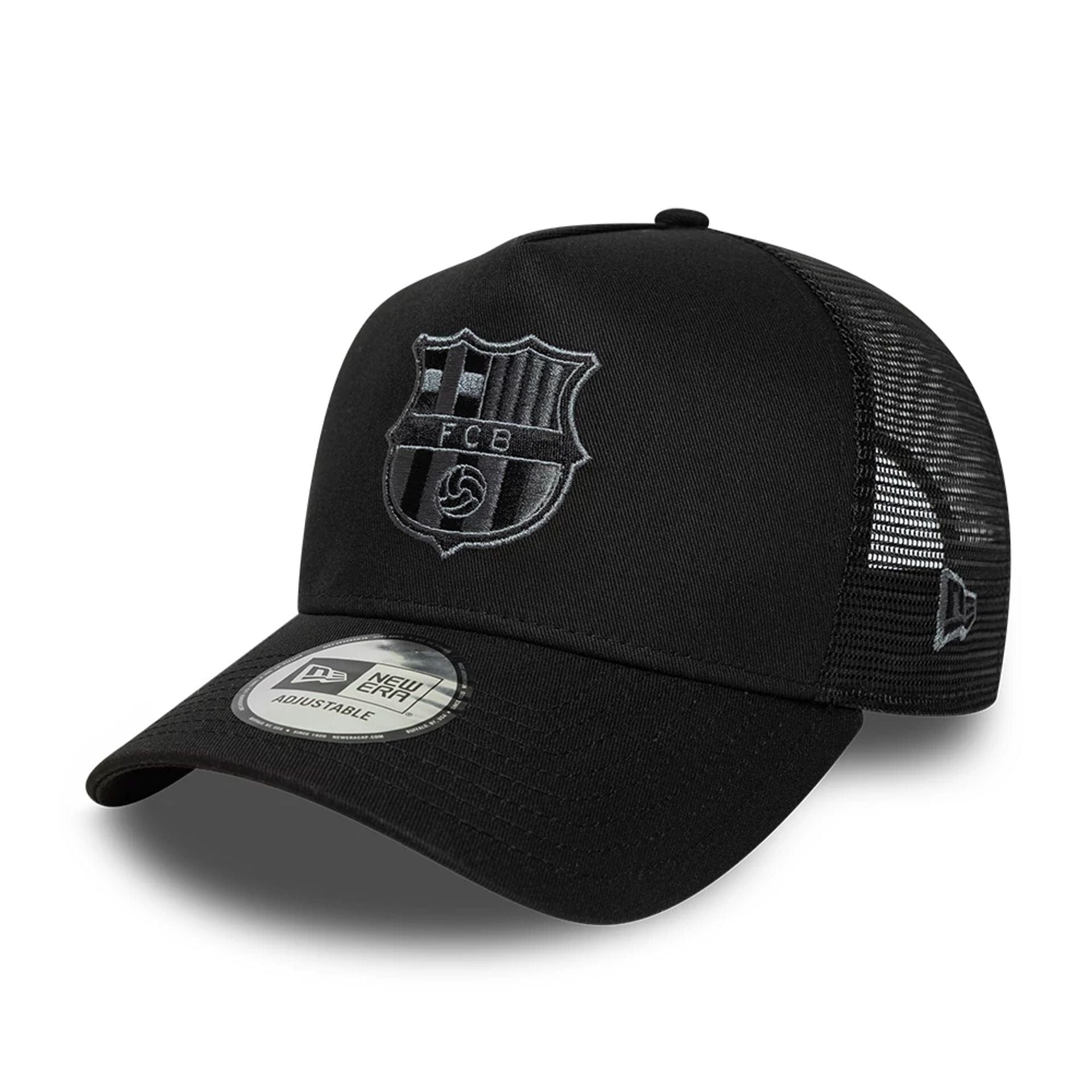 Tonal FC Barcelona Black 9FORTY A-Frame Trucker Cap | NEC EU