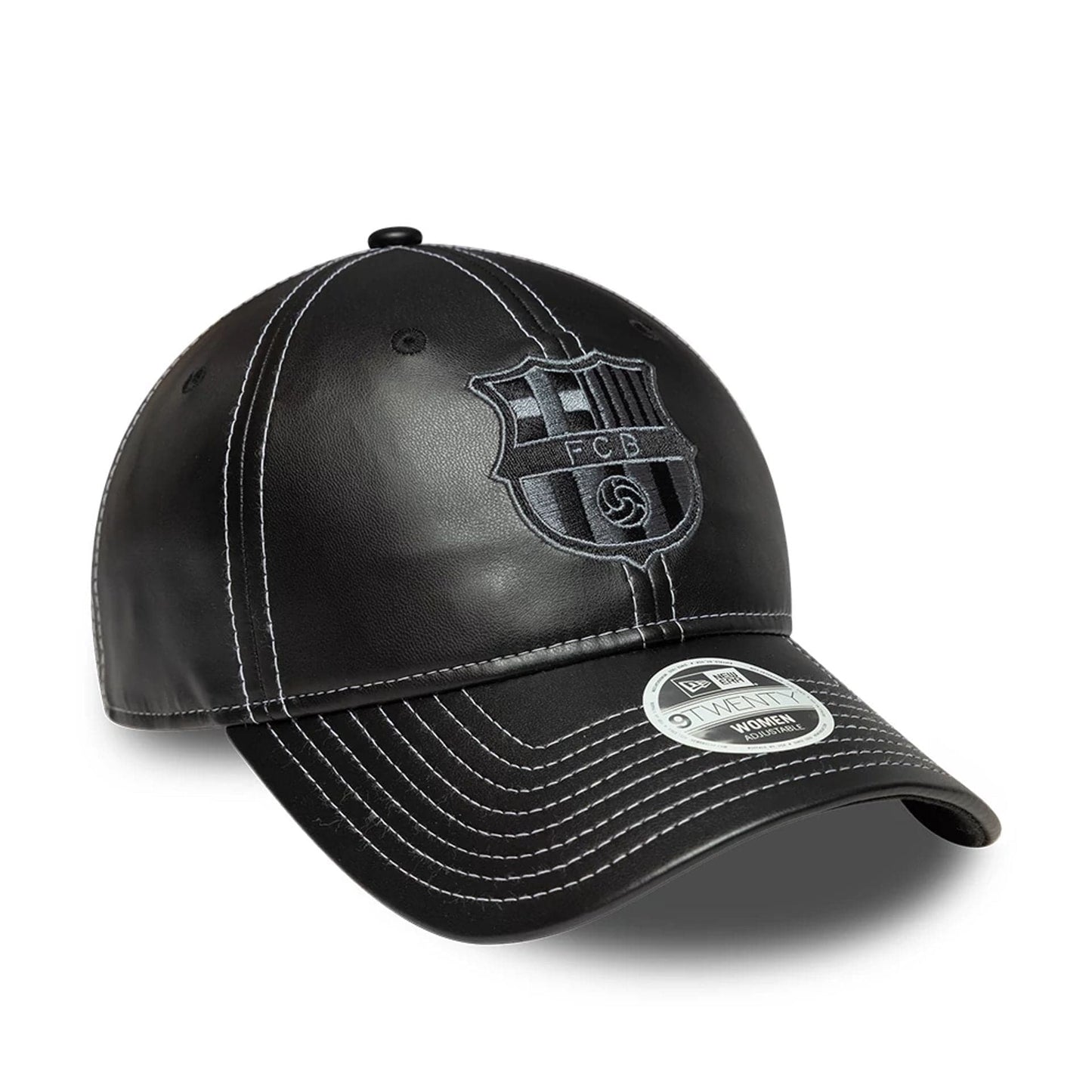 This is a FC Barcelona Womens PU Black 9TWENTY Adjustable Cap 3