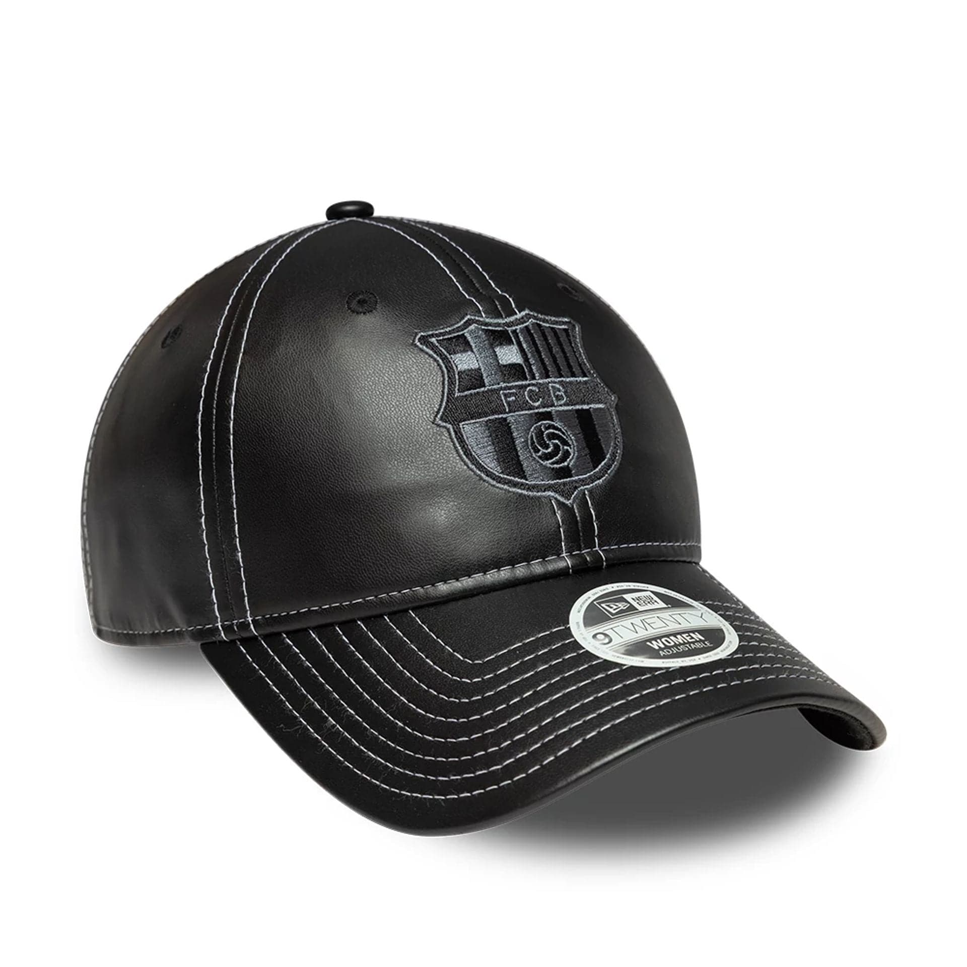 This is a FC Barcelona Womens PU Black 9TWENTY Adjustable Cap 3
