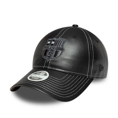This is a FC Barcelona Womens PU Black 9TWENTY Adjustable Cap 1