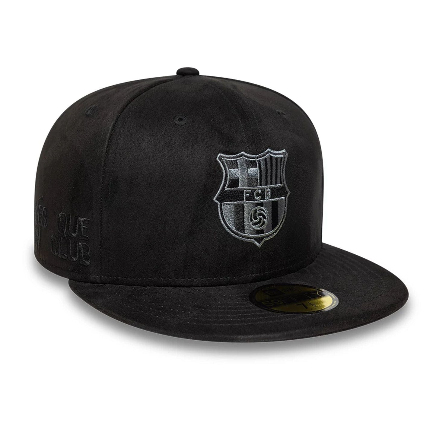 This is a FC Barcelona Mes Que Un Black 59FIFTY Fitted Cap 1