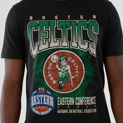 The model is wearing this NBA Hardwood Classic Boston Celtics T-Shirt in black. 3