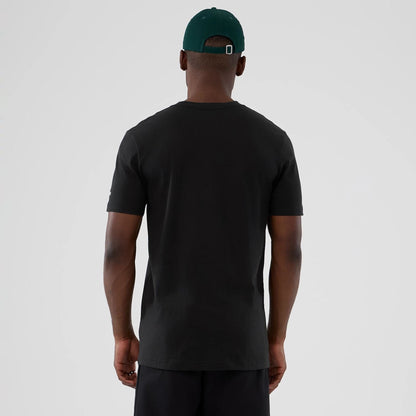 The model is wearing this NBA Hardwood Classic Minnesota Timberwolves T-Shirt in black. 2