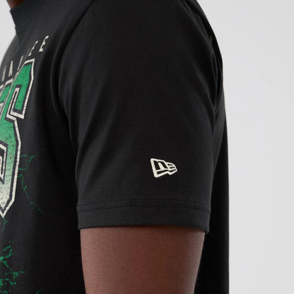 The model is wearing this NBA Hardwood Classic Milwaukee Bucks T-Shirt in black. 4