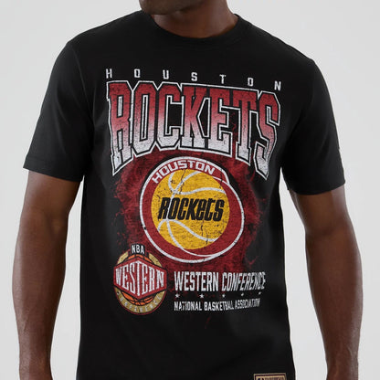 The model is wearing this NBA Hardwood Classic Houston Rockets T-Shirt in black. 4