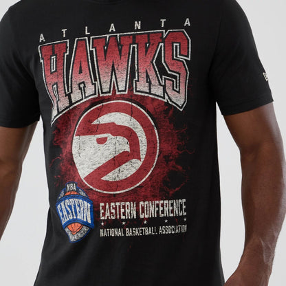 The model is wearing this NBA Hardwood Classic Atlanta Hawks T-Shirt in black. 3