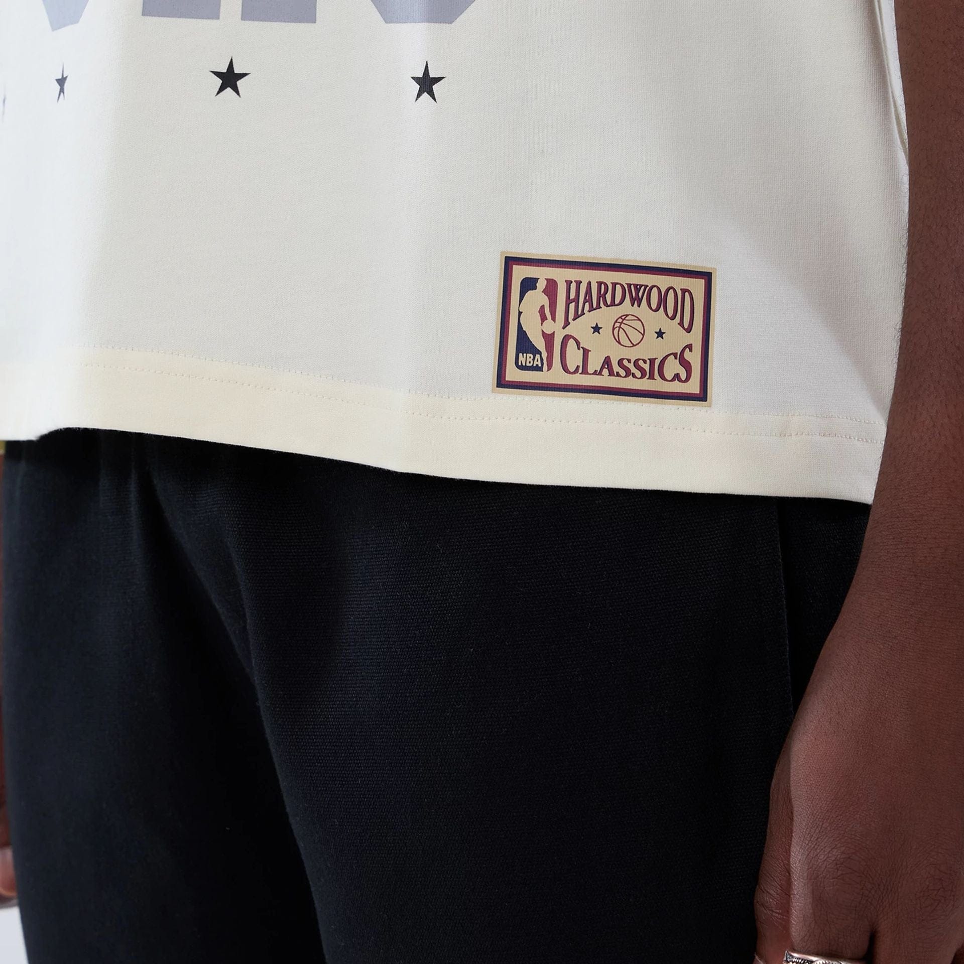 The model is wearing this NBA Hardwood Classic San Antonio Spurs T-Shirt in Cream . 5