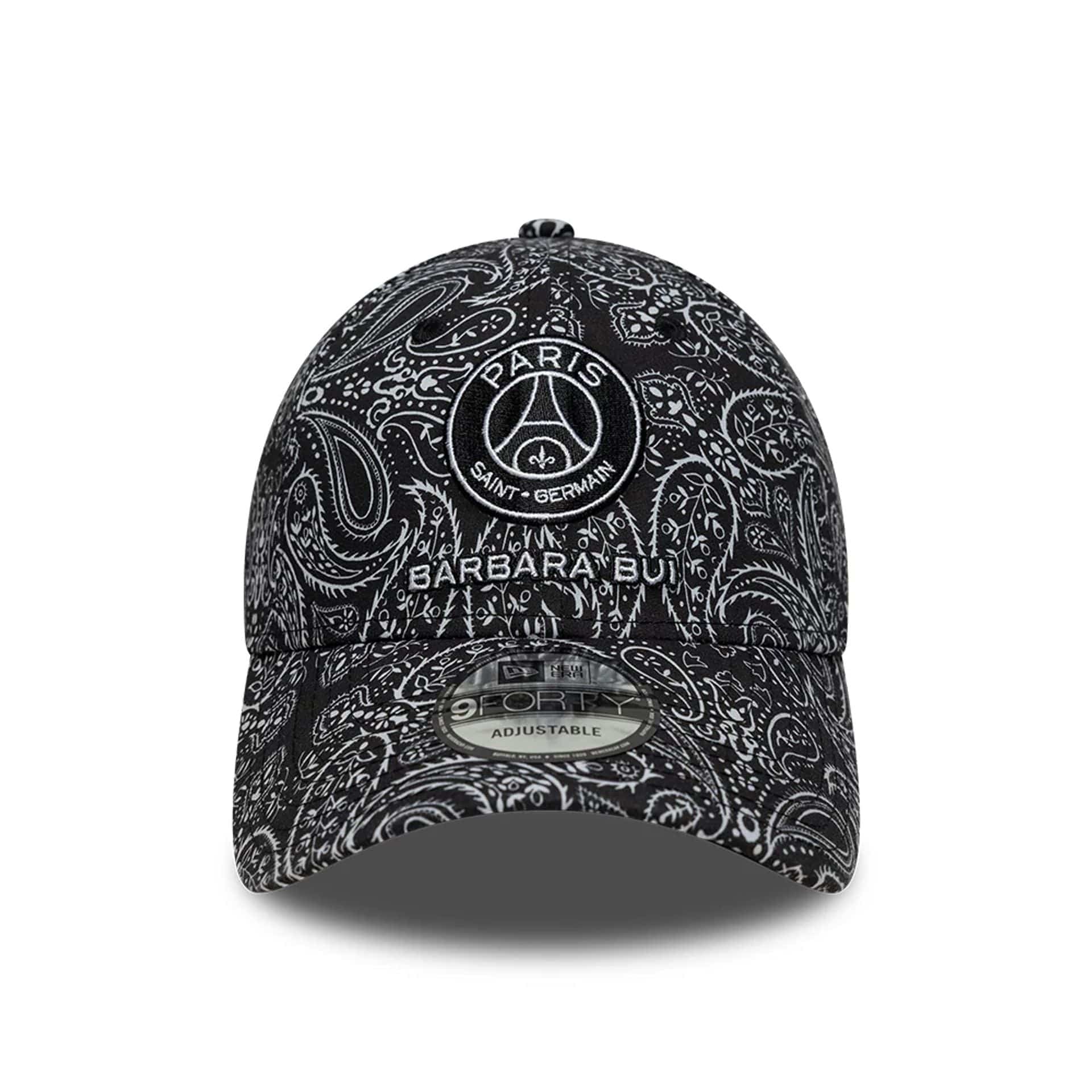 This is a Barbara Bui x Paris Saint Germain Black Paisley 9FORTY Adjustable Cap 3