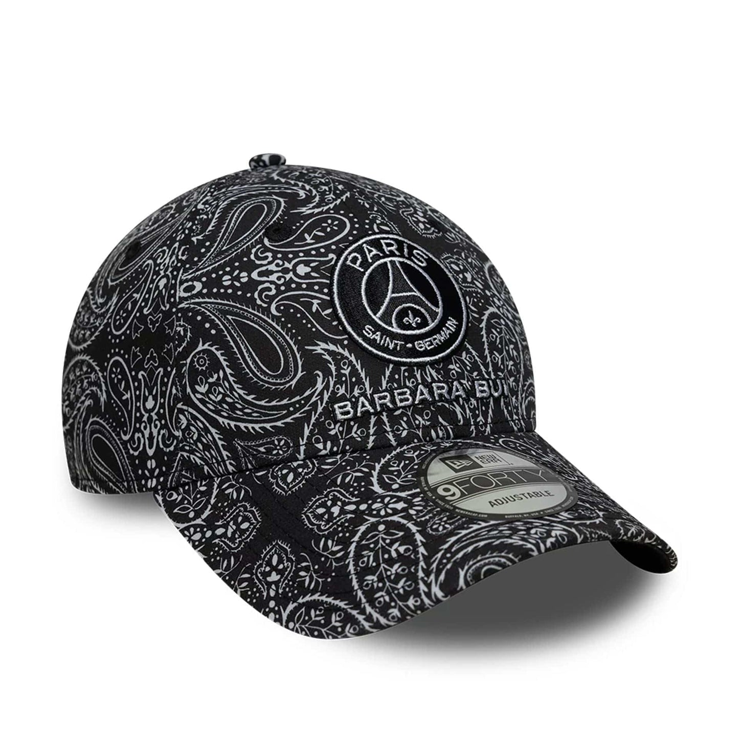 This is a Barbara Bui x Paris Saint Germain Black Paisley 9FORTY Adjustable Cap 4