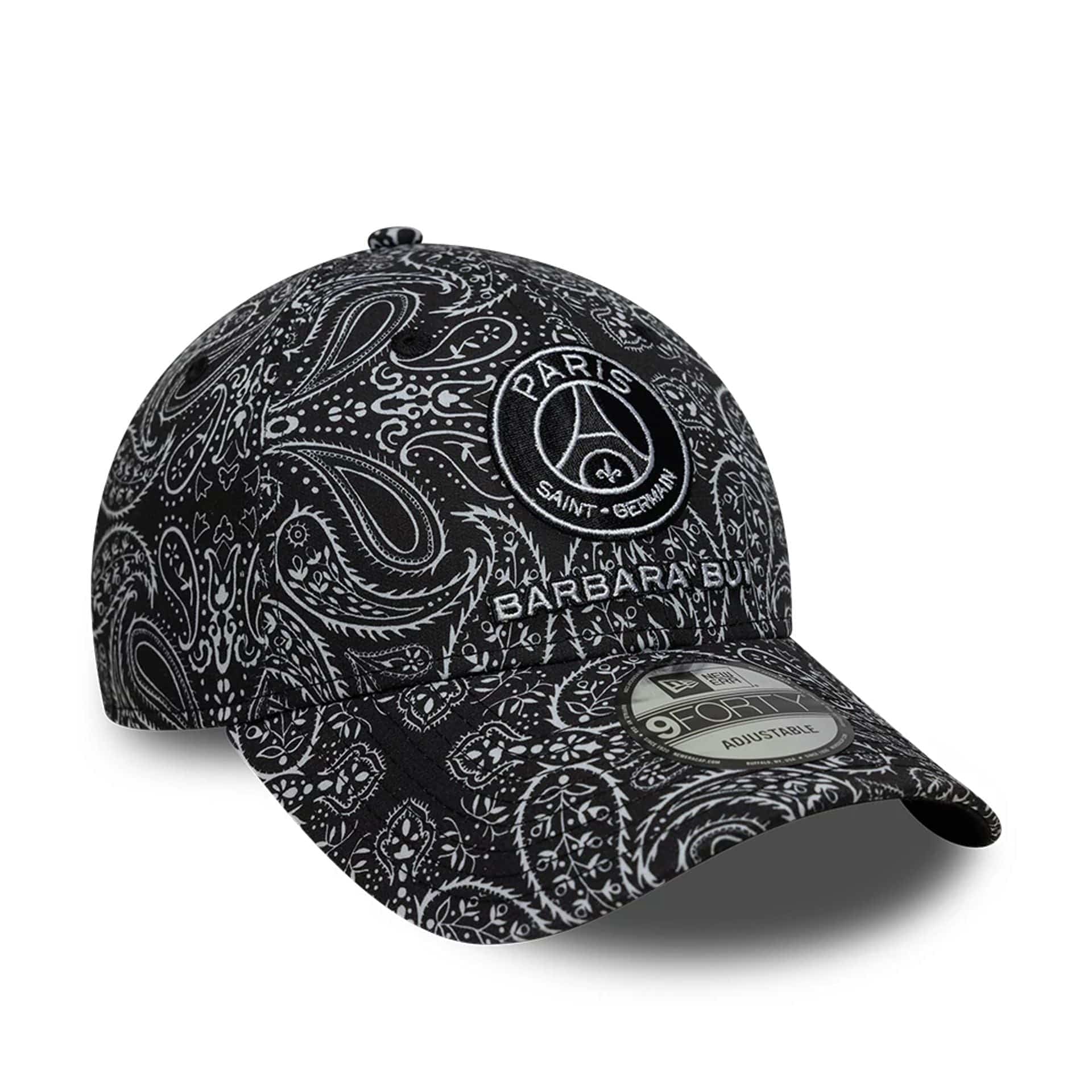 This is a Barbara Bui x Paris Saint Germain Black Paisley 9FORTY Adjustable Cap 4