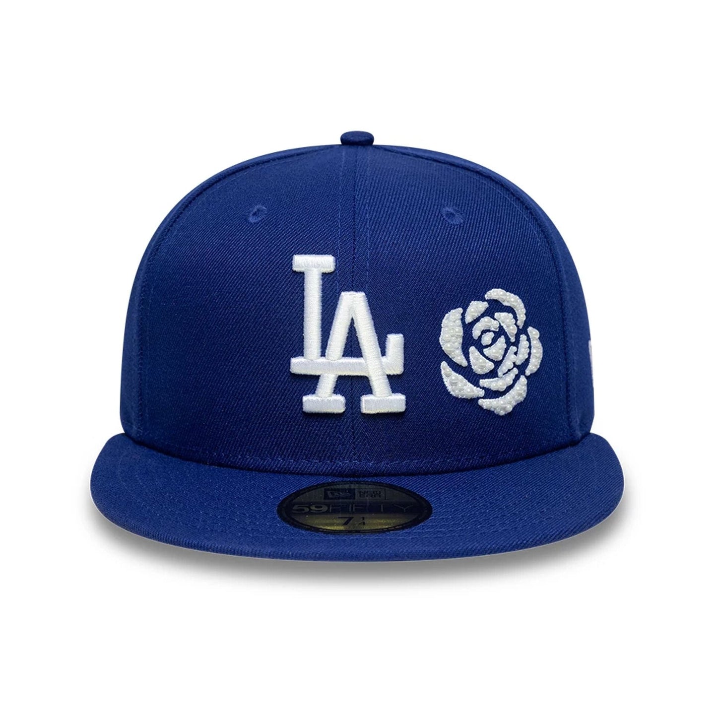 Pictured is this MLB Faux Pearl Icon LA Dodgers 59FIFTY Fitted cap in dark blue. 2
